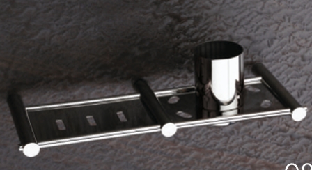 DECOWELL LINO SOAP DISH WITH TOOTHBRUSH HOLDER