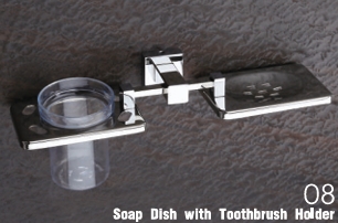 DECOWELL SPARK SOAP DISH WITH TOOTH BRUSH HOLDER-08