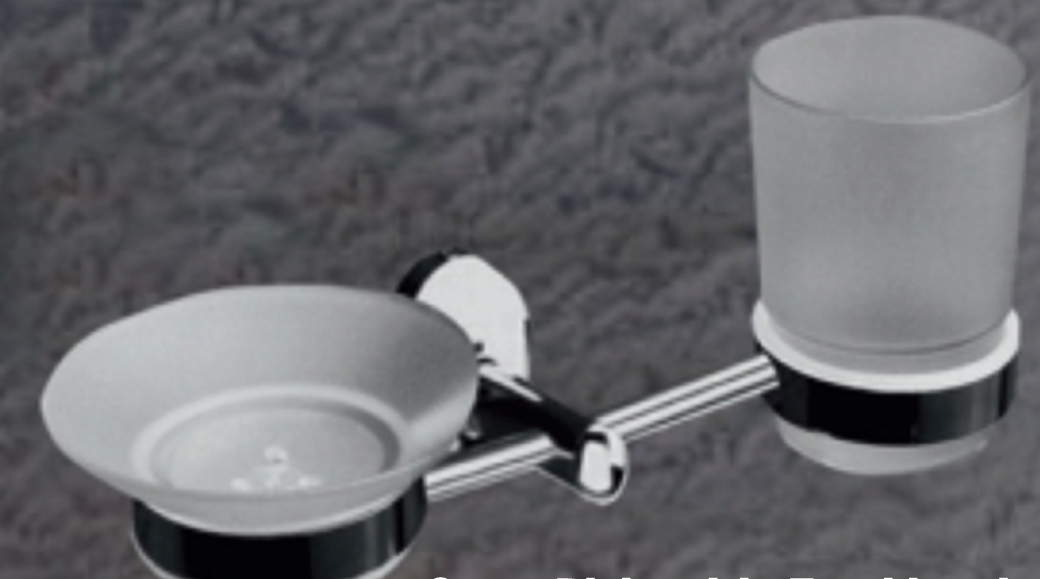 DECOWELL OLIVE SOAP DISH WITH TOOTHBRUSH HOLDER